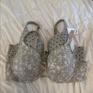 Cacique Gray Lace Bra with Molded Cups